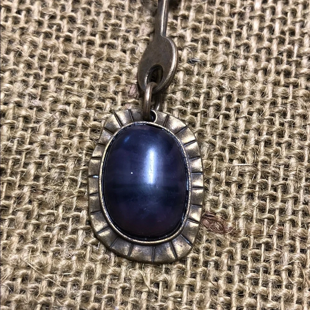 Vintage-Inspired Purple Multi-Stone Drop Necklace